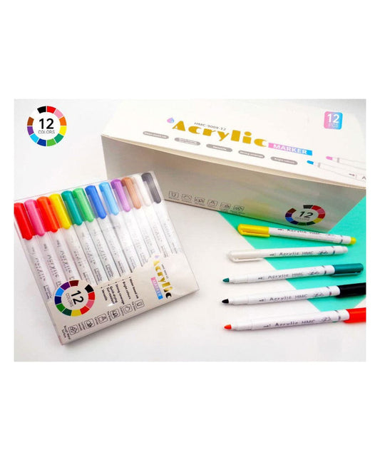 12 Pc Acrylic Marker Set