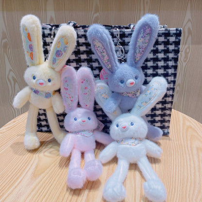 Soft Plush Blue Bunny Keychain