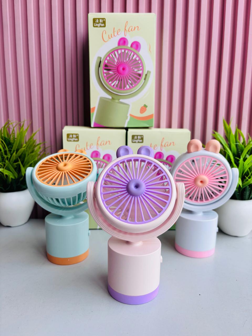 Cute 360° Rotating Rechargeable Mini Hand Fan