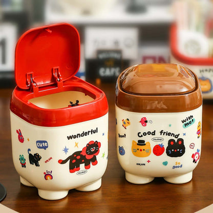 Cute Mini Desktop Trash Can