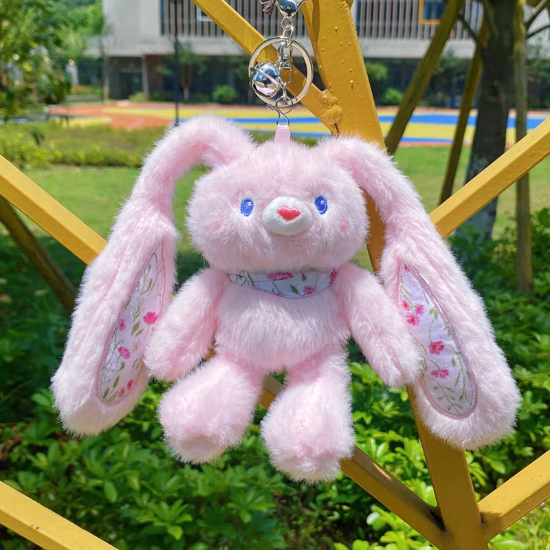 Soft Plush Pink Bunny Keychain
