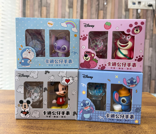 Premium Disney Theme Wrist Watch & Keychain Combo