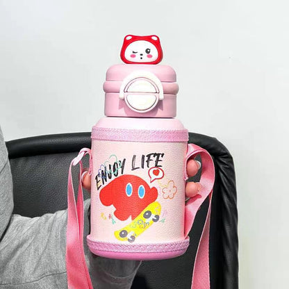 Cute Cartoon Dual-Sip Insulated Steel Bottles