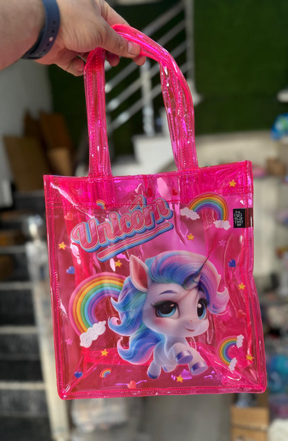 Kids Transparent Neon Shades Multipurpose Tote Bags 🌈