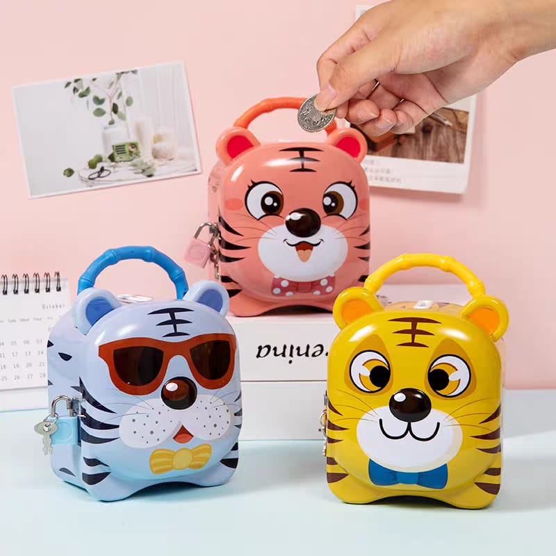 Tiger Shape Metal Money Bank