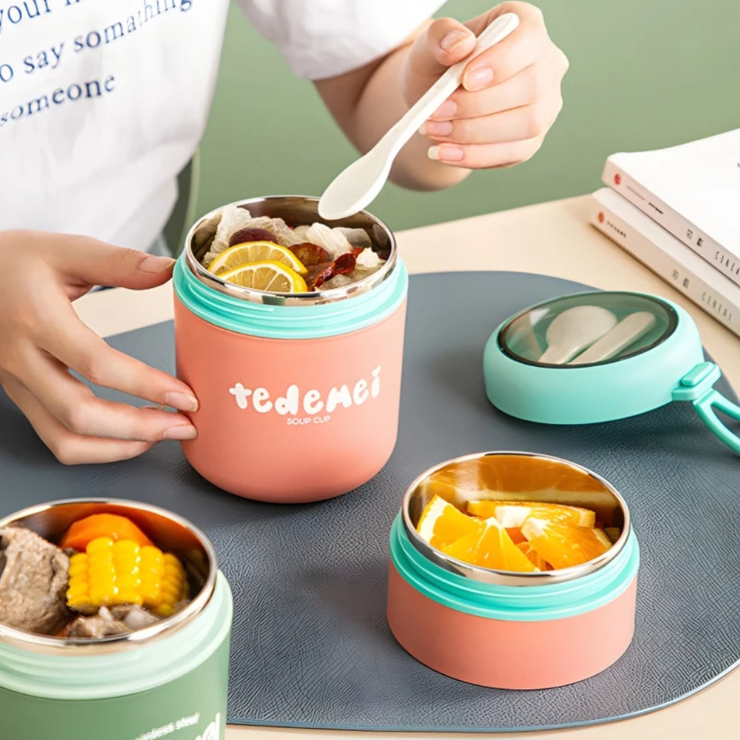 Tedemei Stainless Steel Soup Cup Double Storage