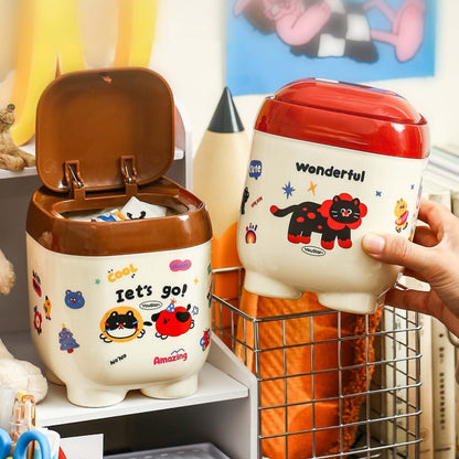 Cute Mini Desktop Trash Can