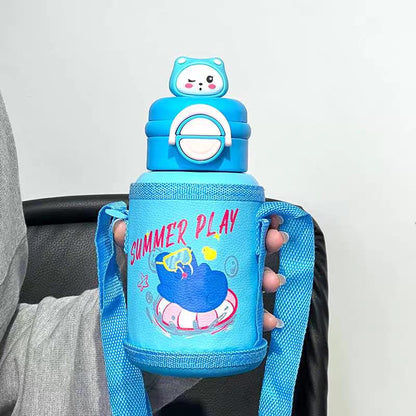 Cute Cartoon Dual-Sip Insulated Steel Bottles