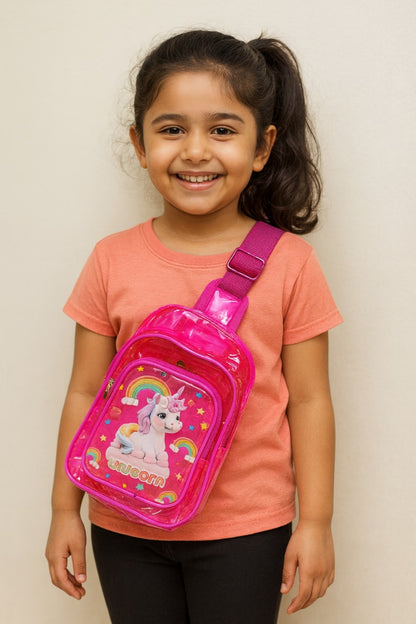 Transparent Neon Shades Kids Chest Bag