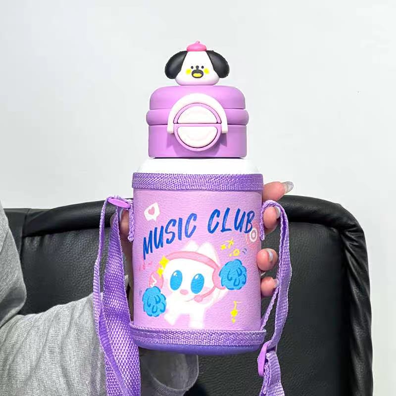 Cute Cartoon Dual-Sip Insulated Steel Bottles