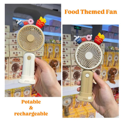 Fast Food Mini Handheld Rechargeable Fan