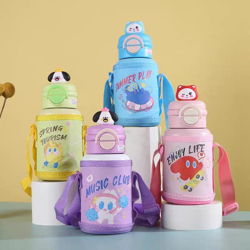 Cute Cartoon Dual-Sip Insulated Steel Bottles