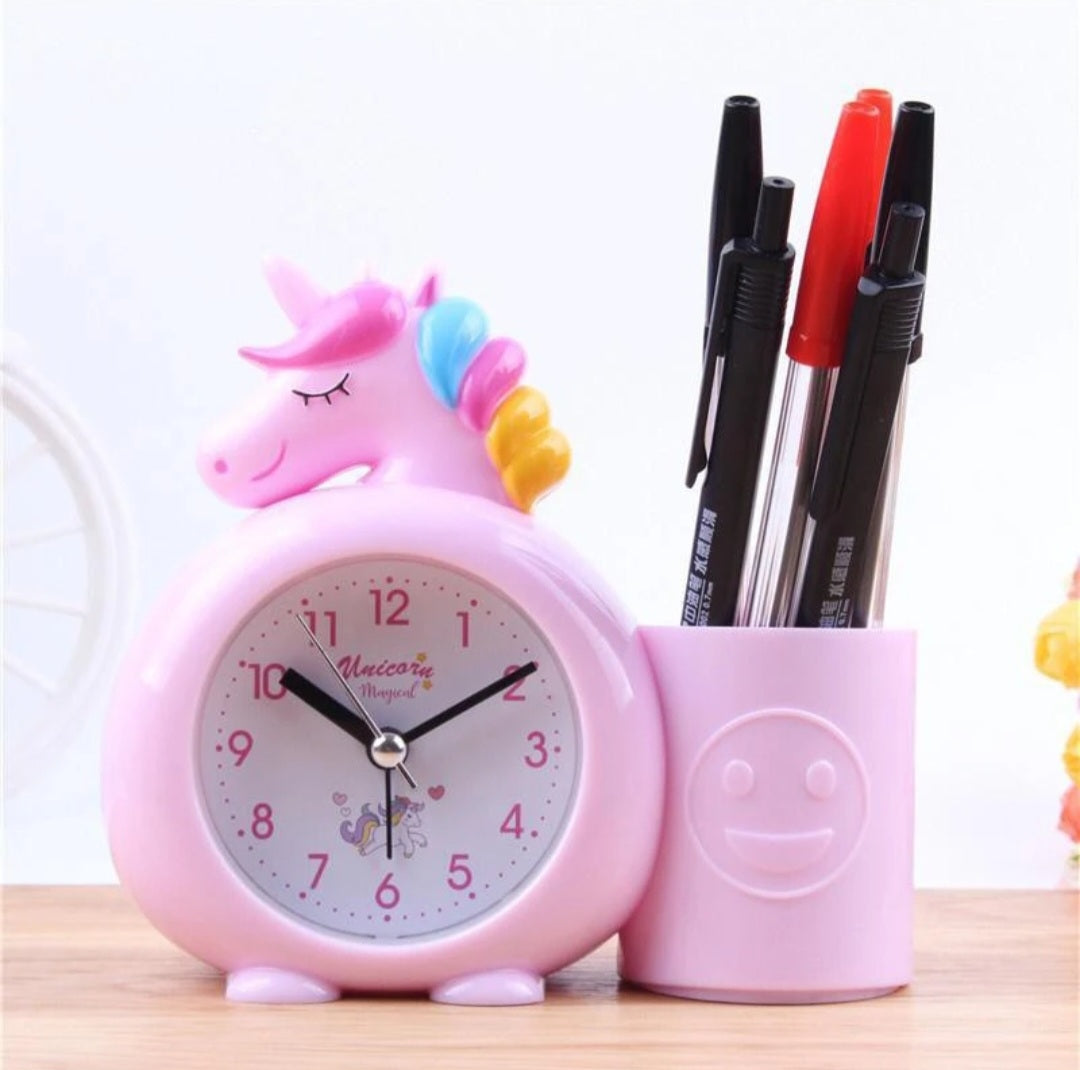 Unicorn Alarm Clock With Pen Stand