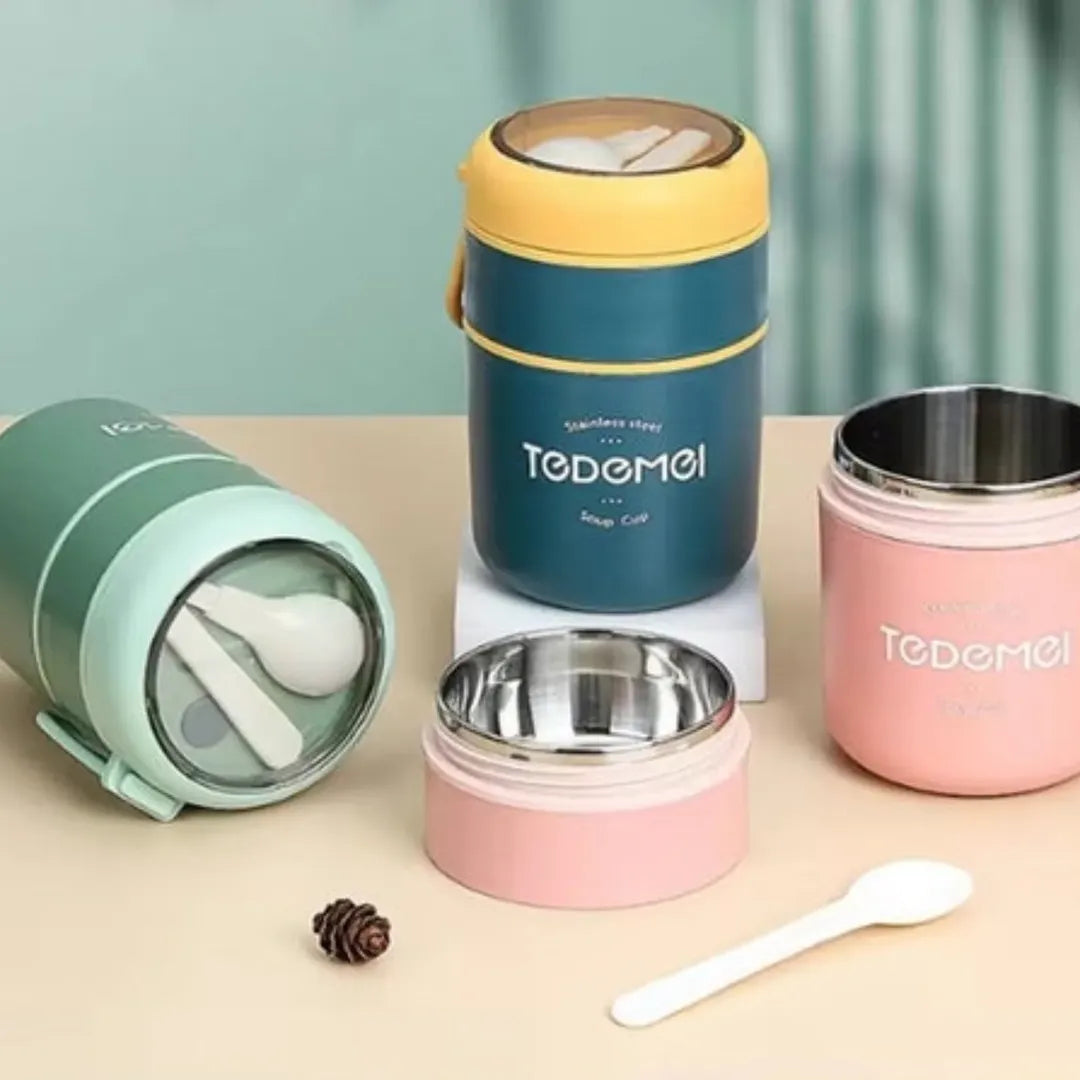 Tedemei Stainless Steel Soup Cup Double Storage