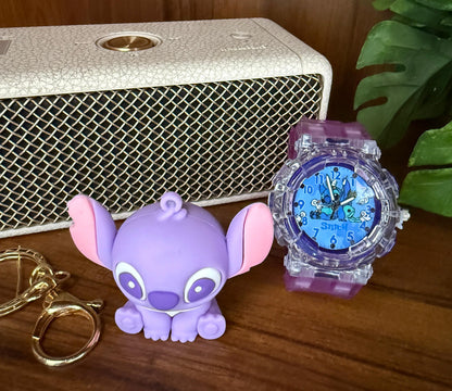 Premium Disney Theme Wrist Watch & Keychain Combo