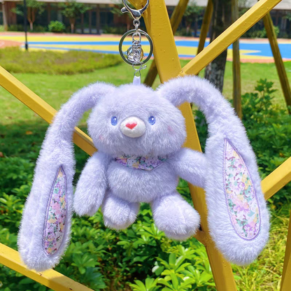 Soft Plush Blue Bunny Keychain