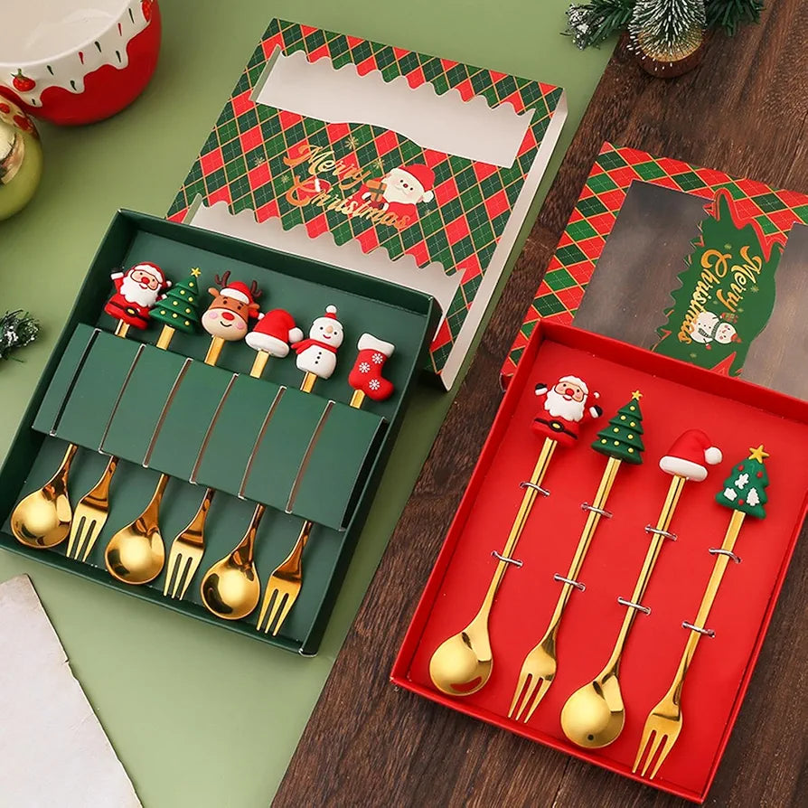 Christmas Spoon & Fork [ 6pcs]