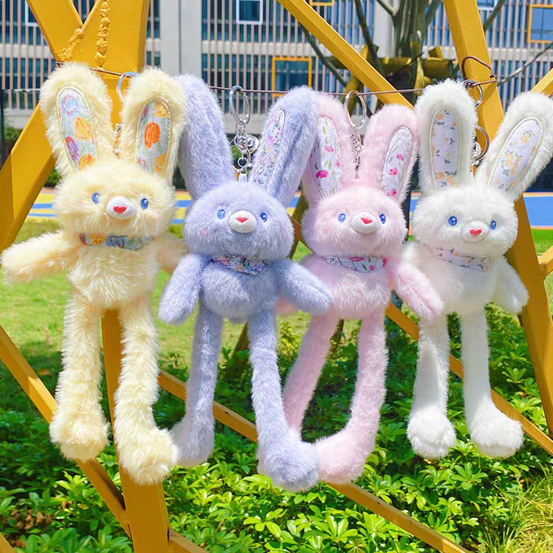 Soft Plush Blue Bunny Keychain