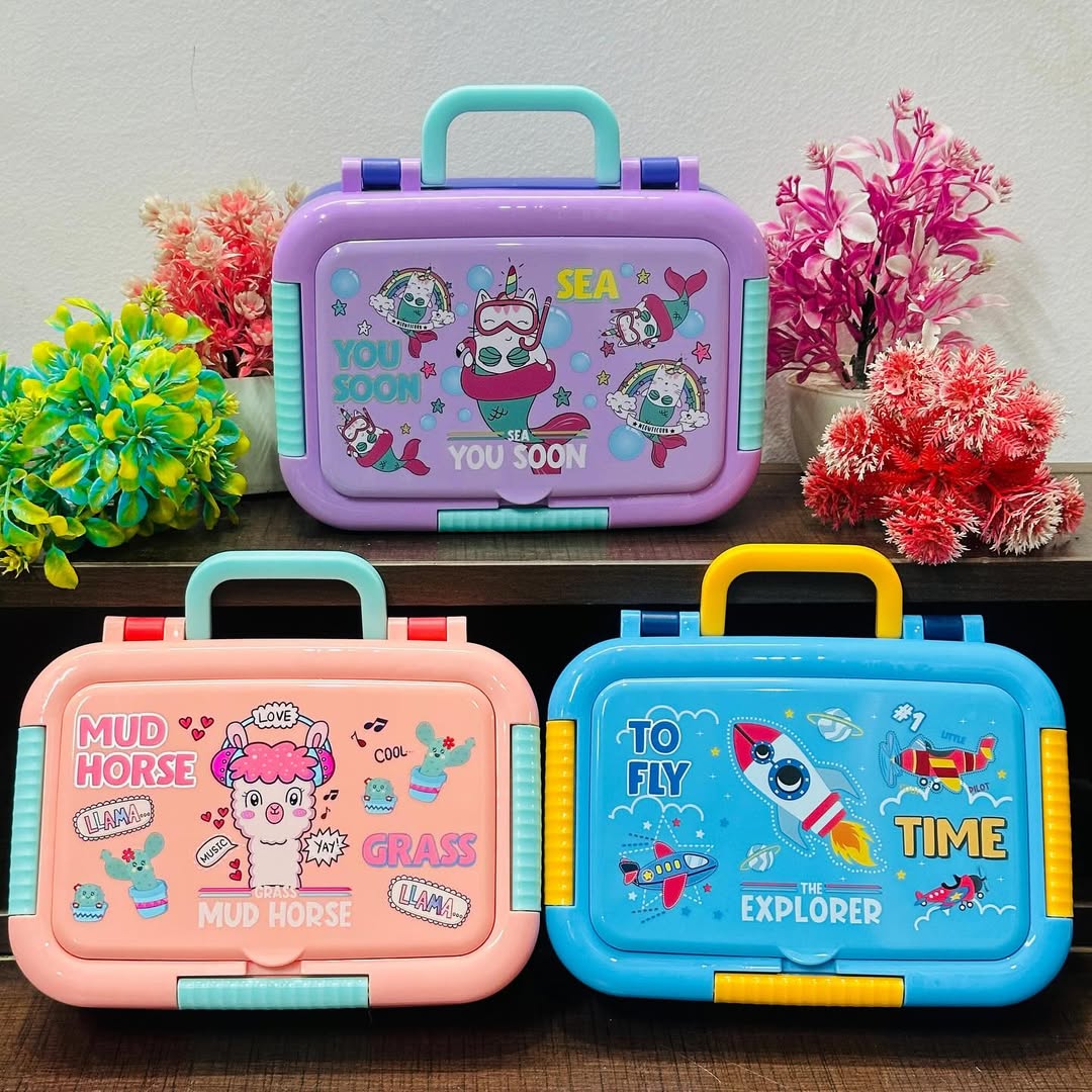 Little Munch Lunch Box – Colorful Bento Style Tiffin with Multiple Compartments