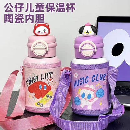 Cute Cartoon Dual-Sip Insulated Steel Bottles
