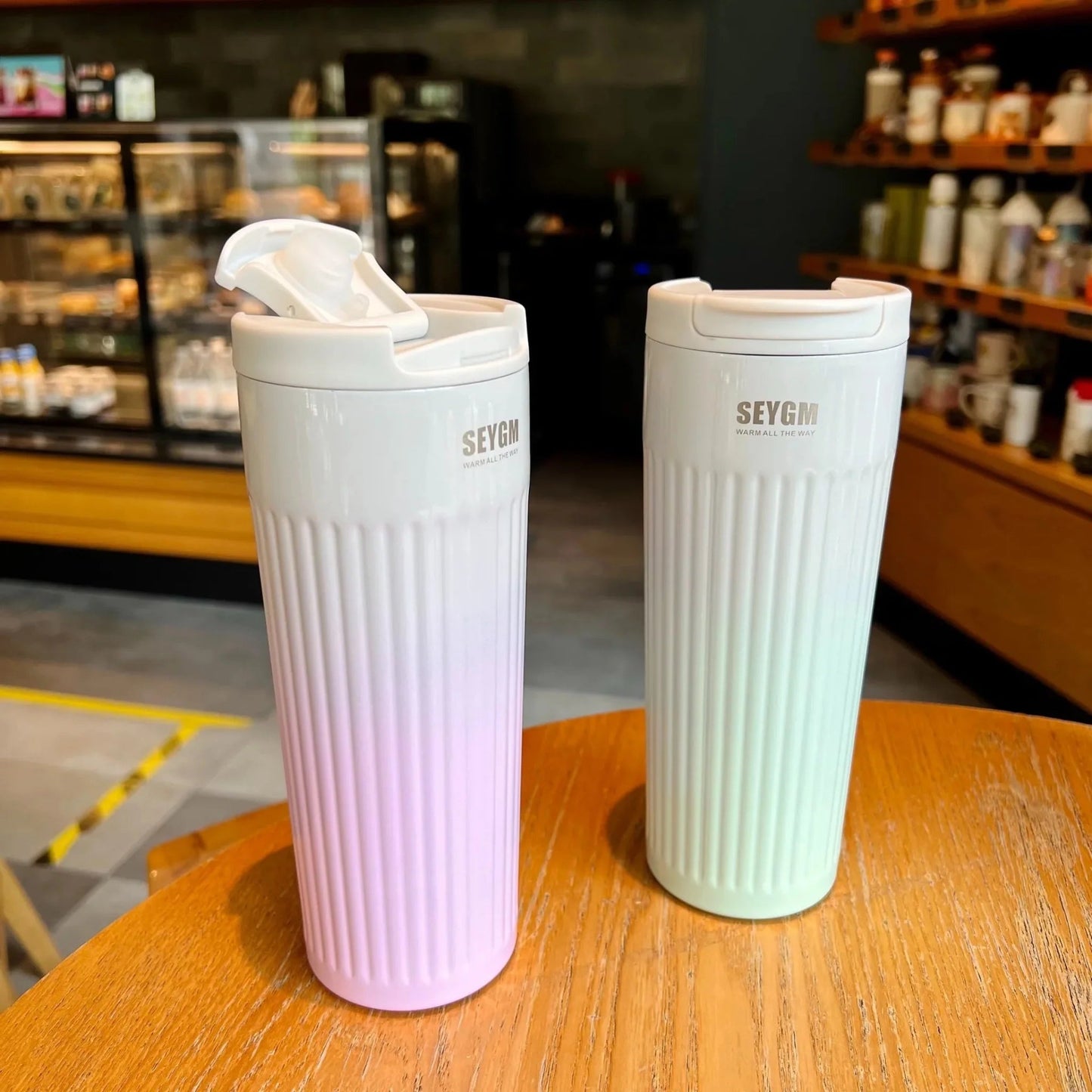 Insulated Dual Valve Stainless Steel Coffee Mugs/Tumblers Bottle