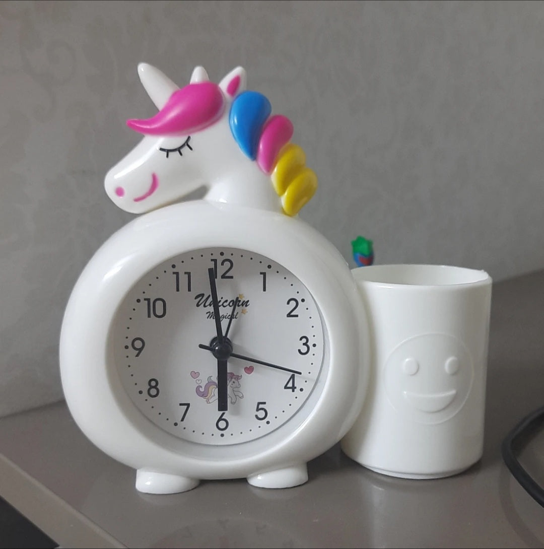 Unicorn Alarm Clock With Pen Stand