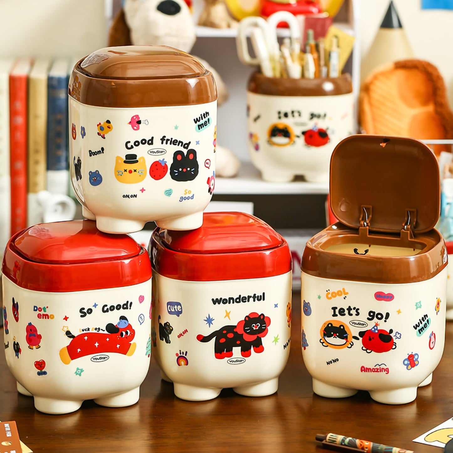 Cute Mini Desktop Trash Can